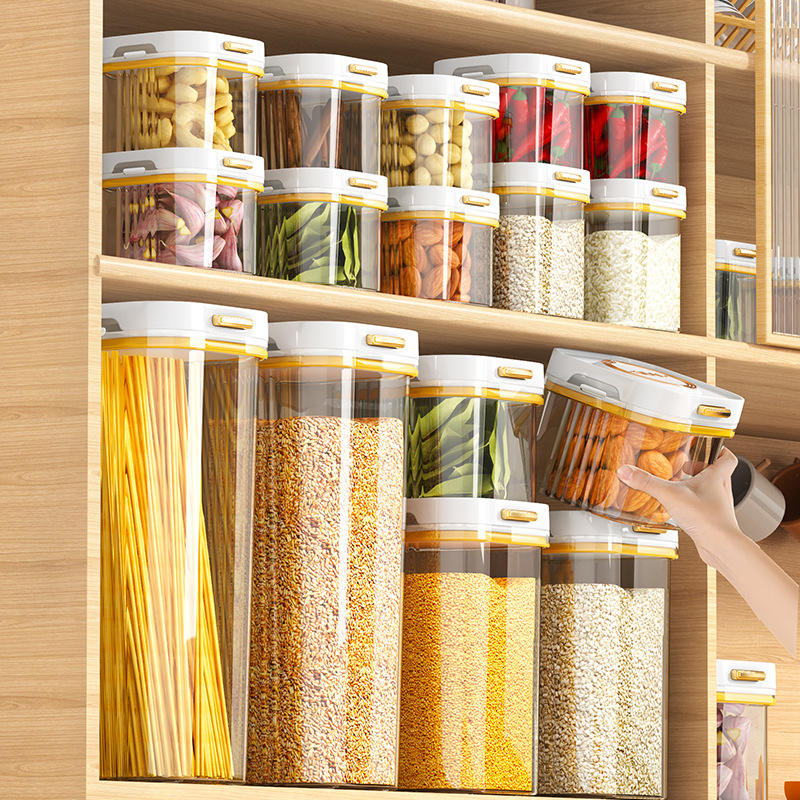 Airtight Food Storage Canister - Moisture-Proof Kitchen Jar for Snacks, Grains & Milk Powder (500-1800 ml)
