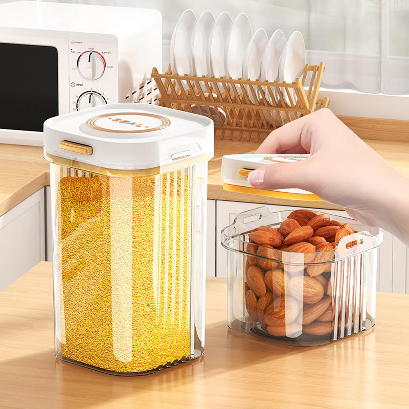Airtight Food Storage Canister - Moisture-Proof Kitchen Jar for Snacks, Grains & Milk Powder (500-1800 ml)