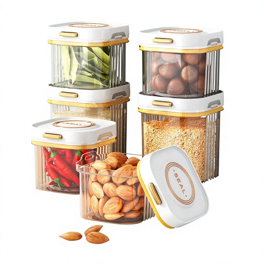 Airtight Food Storage Canister - Moisture-Proof Kitchen Jar for Snacks, Grains & Milk Powder (500-1800 ml)