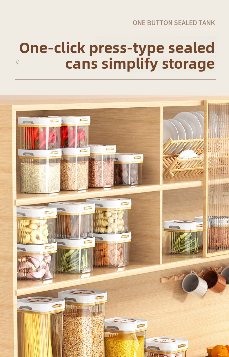 Airtight Food Storage Canister - Moisture-Proof Kitchen Jar for Snacks, Grains & Milk Powder (500-1800 ml)