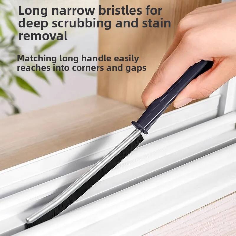 Telescopic Long-Handle Tile Grout Brush - Nylon Bristle Floor & Gap Cleaning Brush (PP + PET)