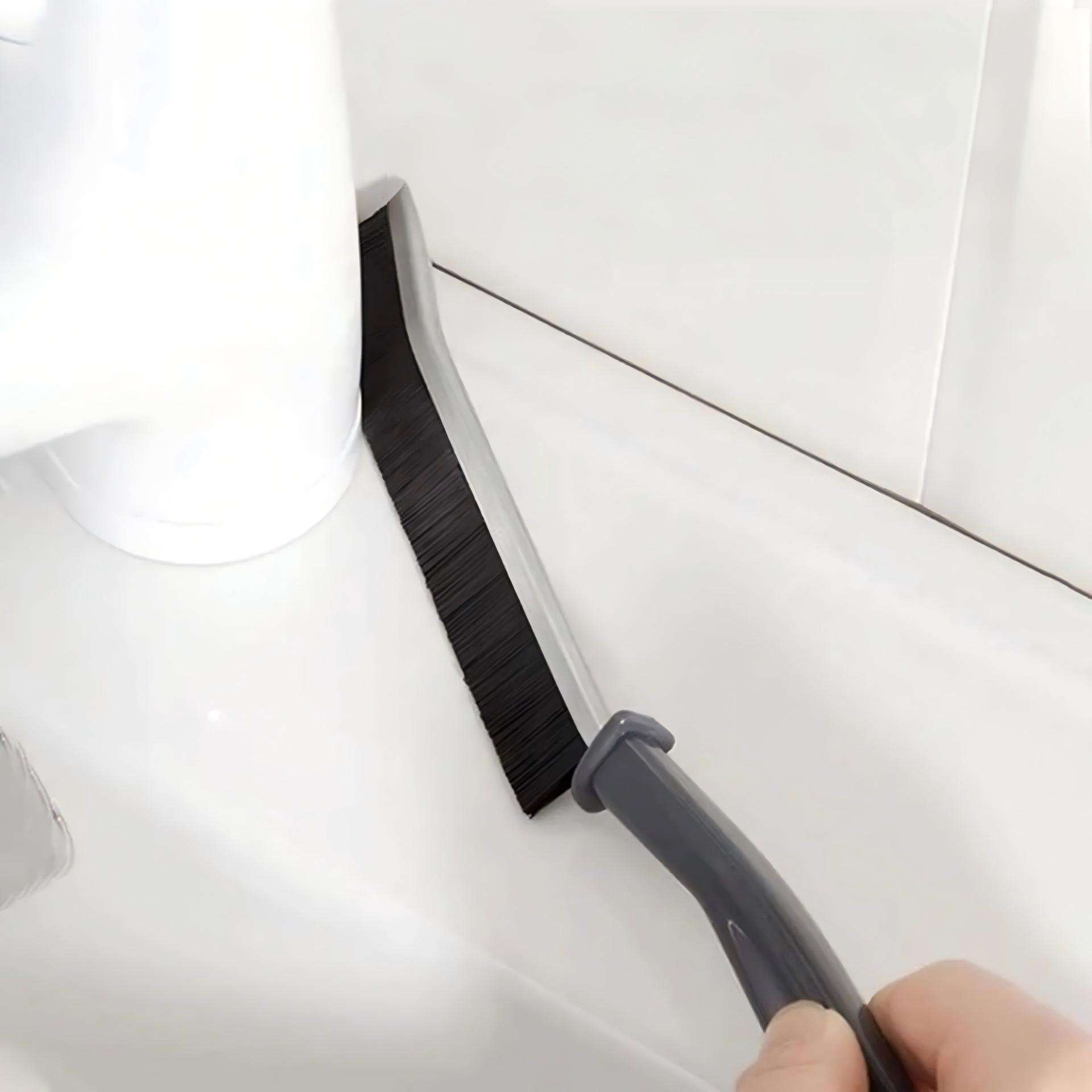 Telescopic Long-Handle Tile Grout Brush - Nylon Bristle Floor & Gap Cleaning Brush (PP + PET)