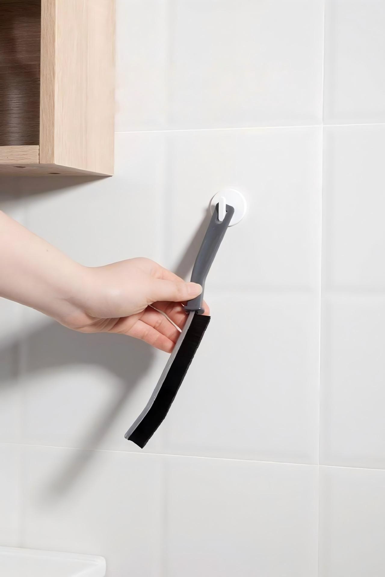 Telescopic Long-Handle Tile Grout Brush - Nylon Bristle Floor & Gap Cleaning Brush (PP + PET)