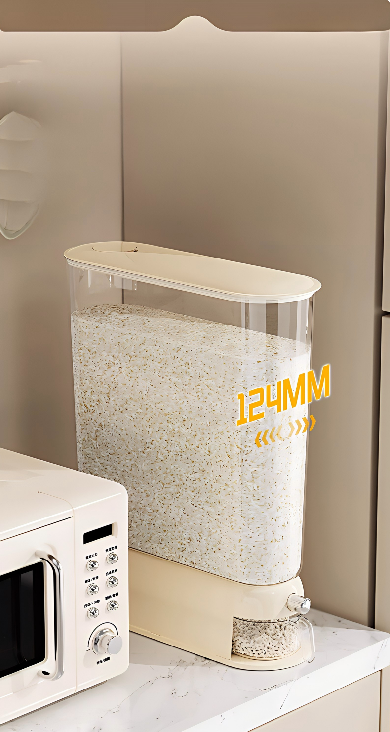 4-5 L Airtight Rice Storage Container - Insect-Proof & Moisture-Proof Sealed Grain Bin with Flip-Top Lid