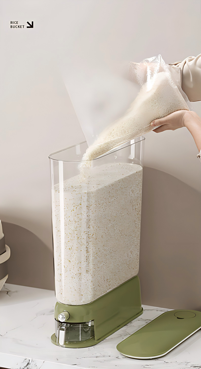 4-5 L Airtight Rice Storage Container - Insect-Proof & Moisture-Proof Sealed Grain Bin with Flip-Top Lid