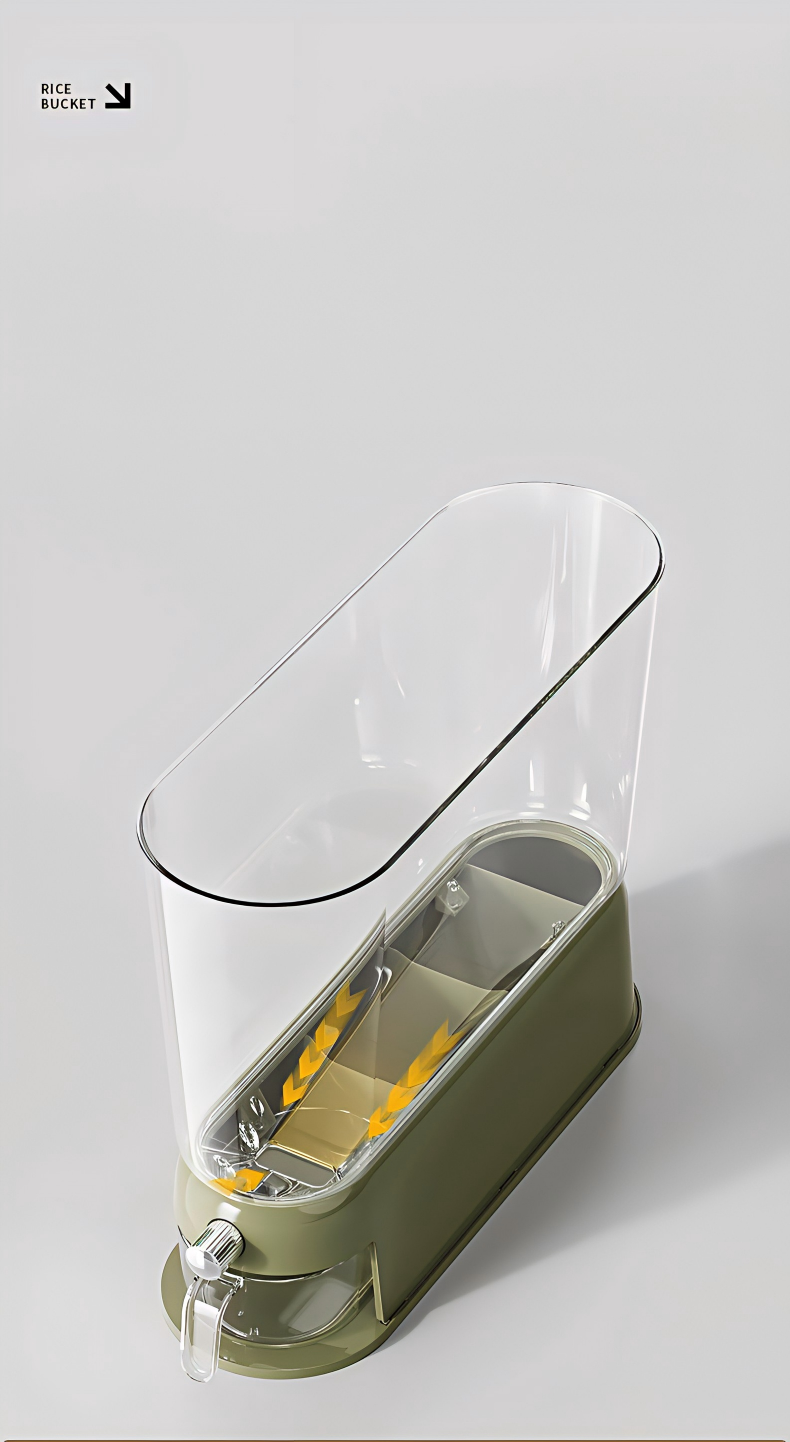 4-5 L Airtight Rice Storage Container - Insect-Proof & Moisture-Proof Sealed Grain Bin with Flip-Top Lid