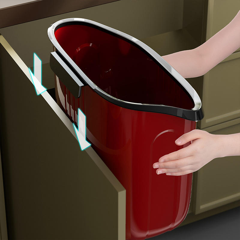 Wall-Mounted Kitchen Trash Can - No-Lid Hanging Waste Bin for Indoor Use (Rectangular)