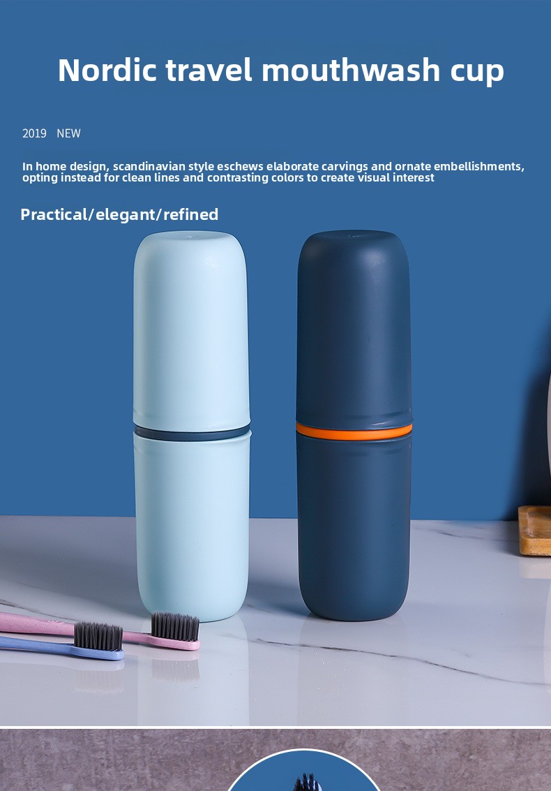 Portable Travel Toothbrush & Toothpaste Cup Set - Leak-Proof PP Rinsing Cup for Students & Travel