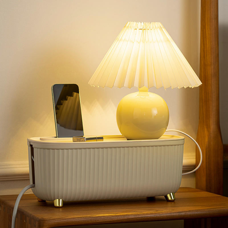 Minimalist Cable Management Box - Concealed Desk Cord & Power Strip Organizer (35 x 15 x 13.5 cm)