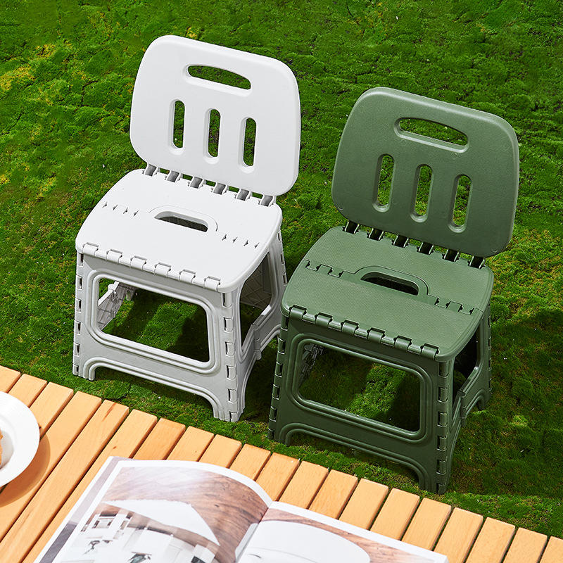 Folding Chair with Backrest - No-Assembly Portable Chair for Garden, Dorm & Outdoor