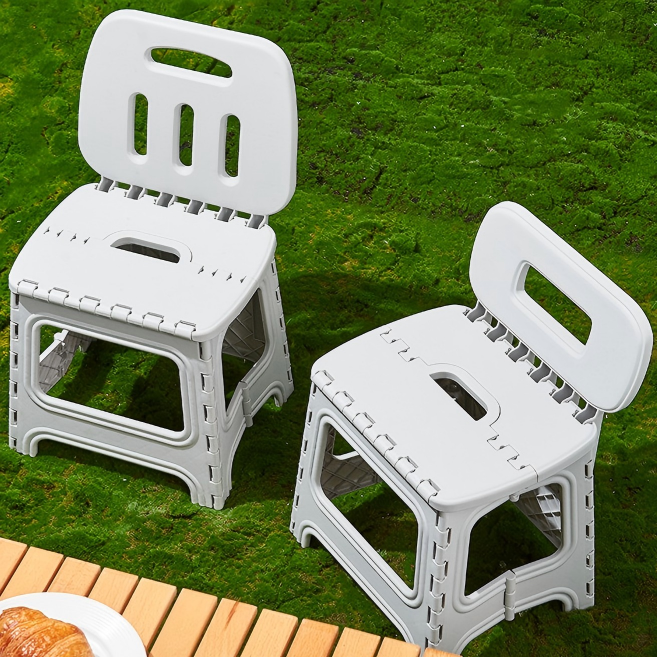 Folding Chair with Backrest - No-Assembly Portable Chair for Garden, Dorm & Outdoor