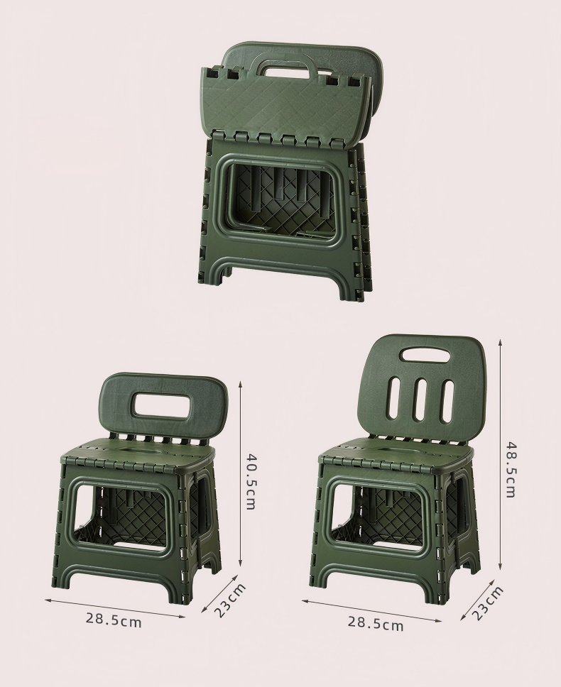 Folding Chair with Backrest - No-Assembly Portable Chair for Garden, Dorm & Outdoor