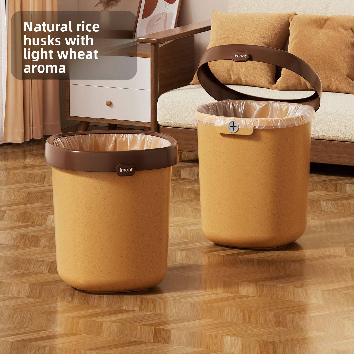 Open-Top Cylindrical Waste Bin - 10 L Plastic Household Trash Bucket for Bathroom, Kitchen & Bedroom