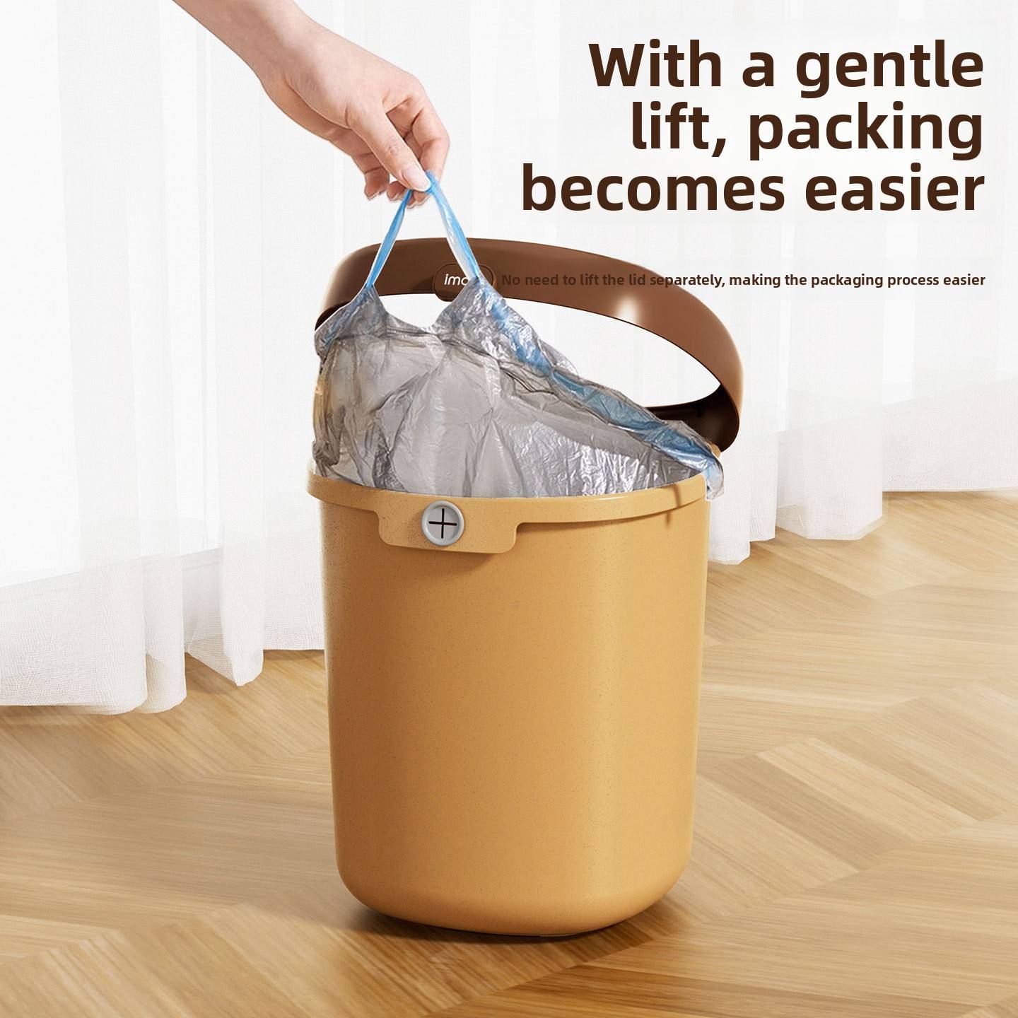 Open-Top Cylindrical Waste Bin - 10 L Plastic Household Trash Bucket for Bathroom, Kitchen & Bedroom