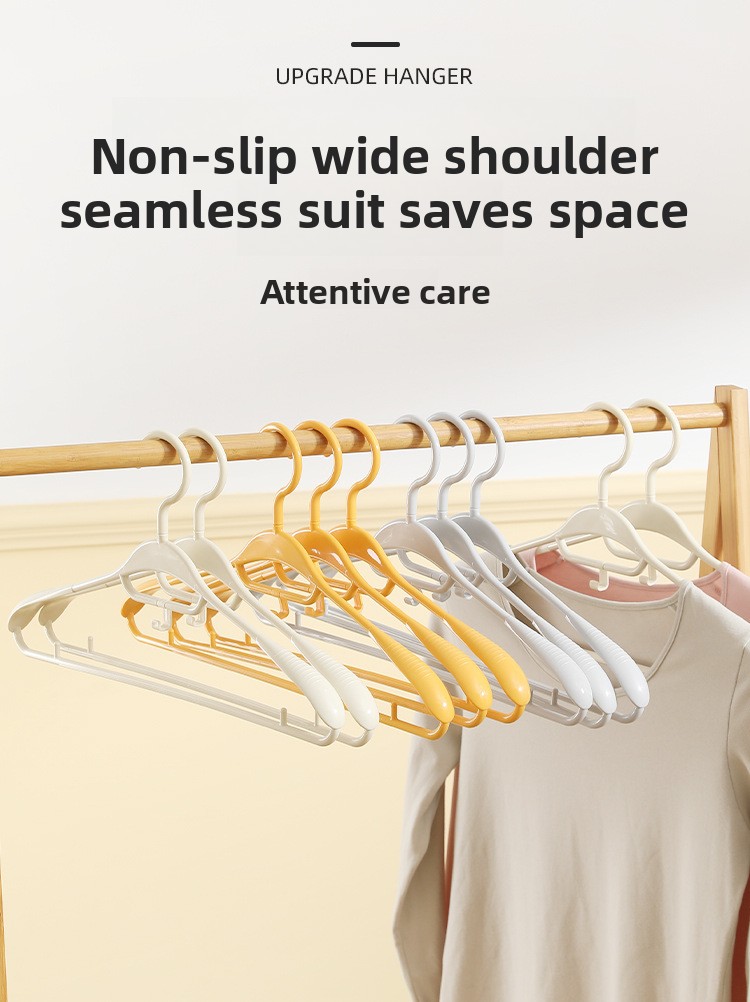 Stackable Non-Slip Plastic Hangers (5-Pack) - Ergonomic Seamless Clothes Hangers for Wardrobes