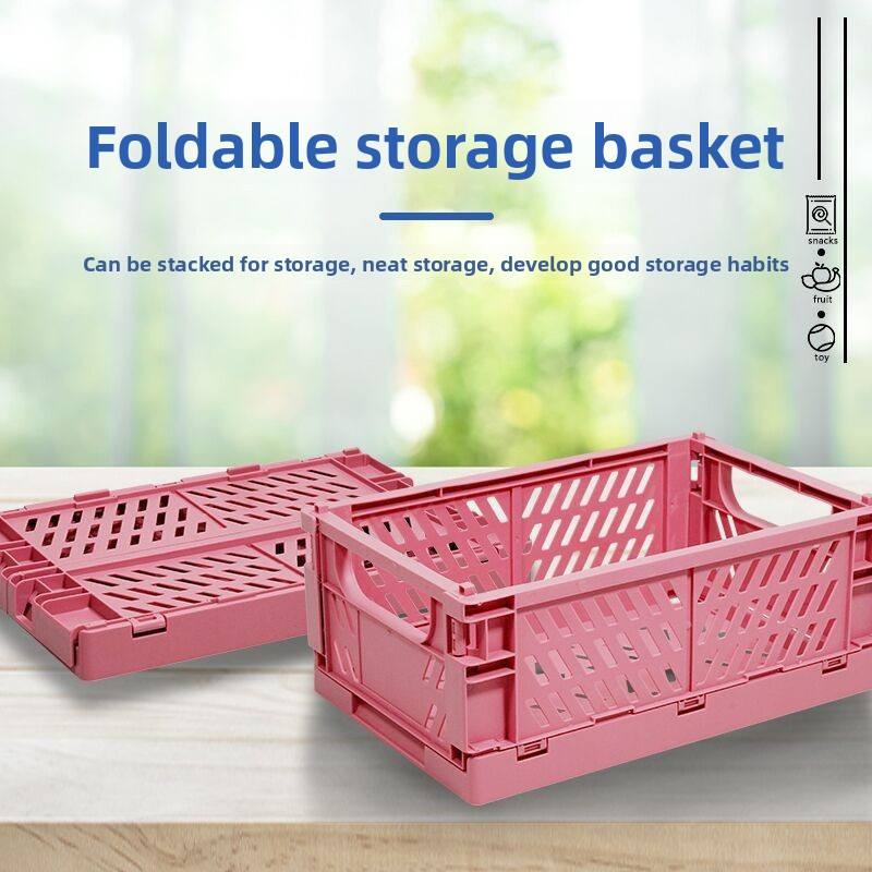 Large Foldable Storage Box - Japanese Multi-Purpose Translucent Organizer (24.8 x 16.5 x 9.7 cm)