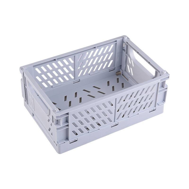 Large Foldable Storage Box - Japanese Multi-Purpose Translucent Organizer (24.8 x 16.5 x 9.7 cm)