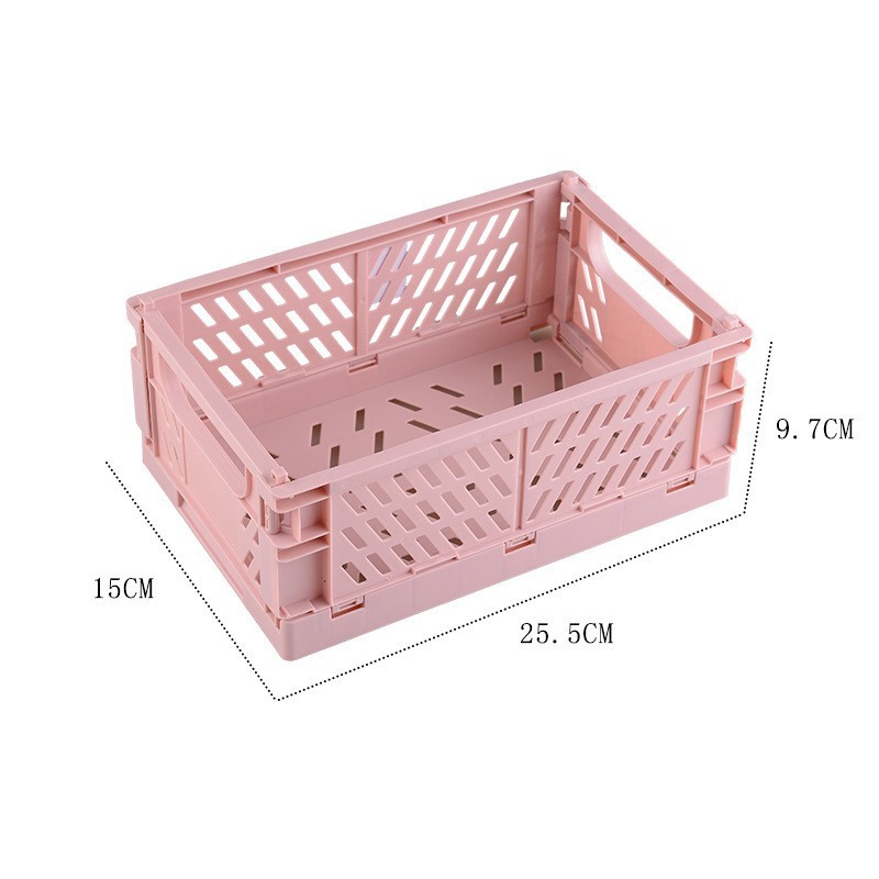 Large Foldable Storage Box - Japanese Multi-Purpose Translucent Organizer (24.8 x 16.5 x 9.7 cm)