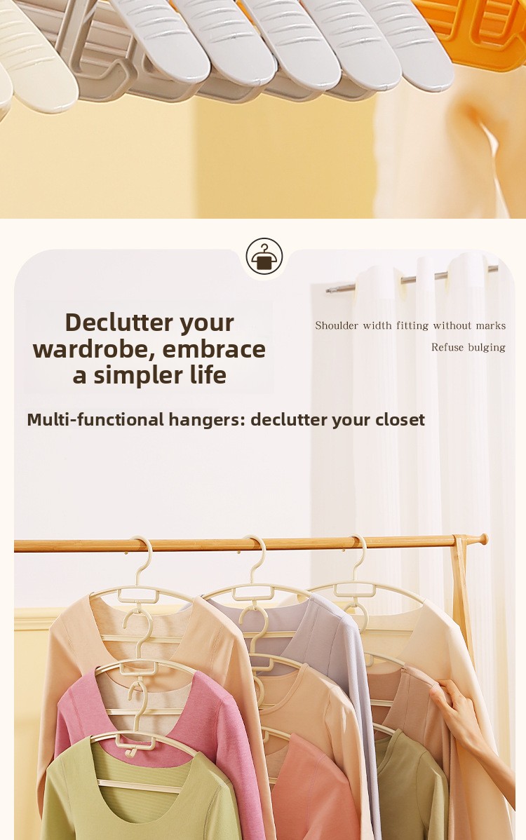 5-Pack ABS Wide-Shoulder Non-Slip Hangers - Stackable Portable Clothes Hangers