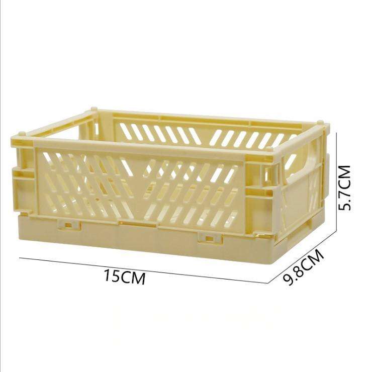 Small Foldable Storage Box - Stackable PP Organizer for Toys, Books & Wardrobes (15 x 9.8 x 5.7 cm)