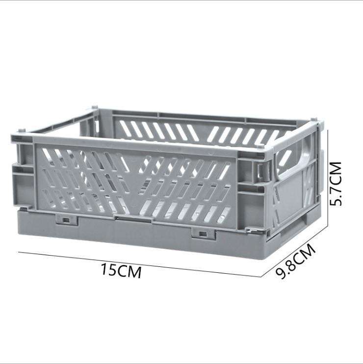 Small Foldable Storage Box - Stackable PP Organizer for Toys, Books & Wardrobes (15 x 9.8 x 5.7 cm)