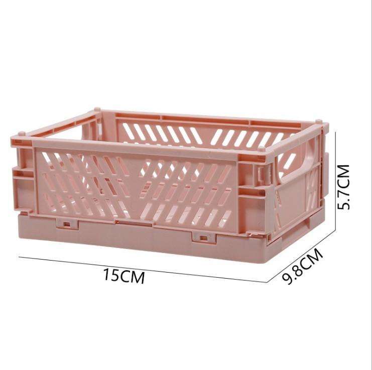 Small Foldable Storage Box - Stackable PP Organizer for Toys, Books & Wardrobes (15 x 9.8 x 5.7 cm)
