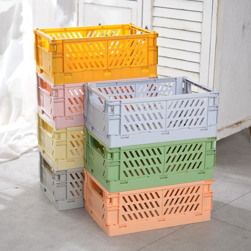Small Foldable Storage Box - Stackable PP Organizer for Toys, Books & Wardrobes (15 x 9.8 x 5.7 cm)