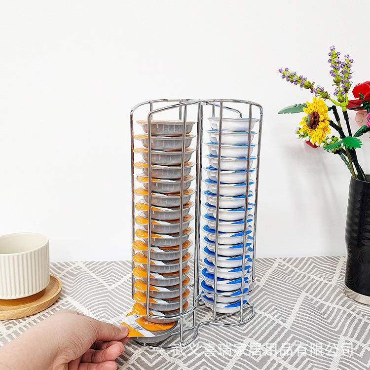 Cylindrical Wire Coffee Capsule Holder - Stand for Tassimo & Bartesian Capsules