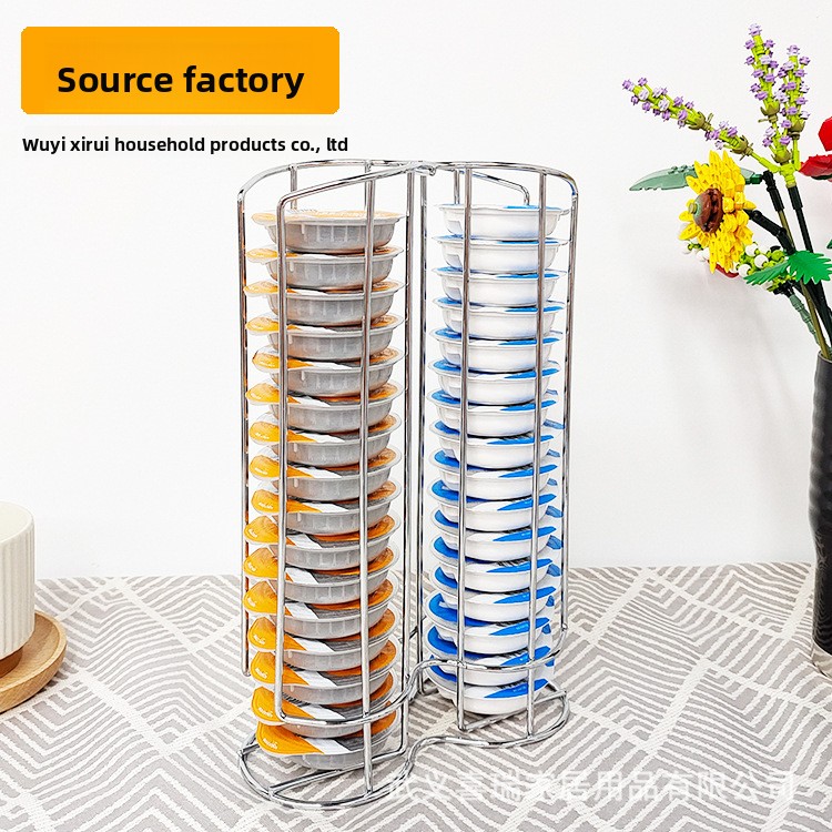 Cylindrical Wire Coffee Capsule Holder - Stand for Tassimo & Bartesian Capsules