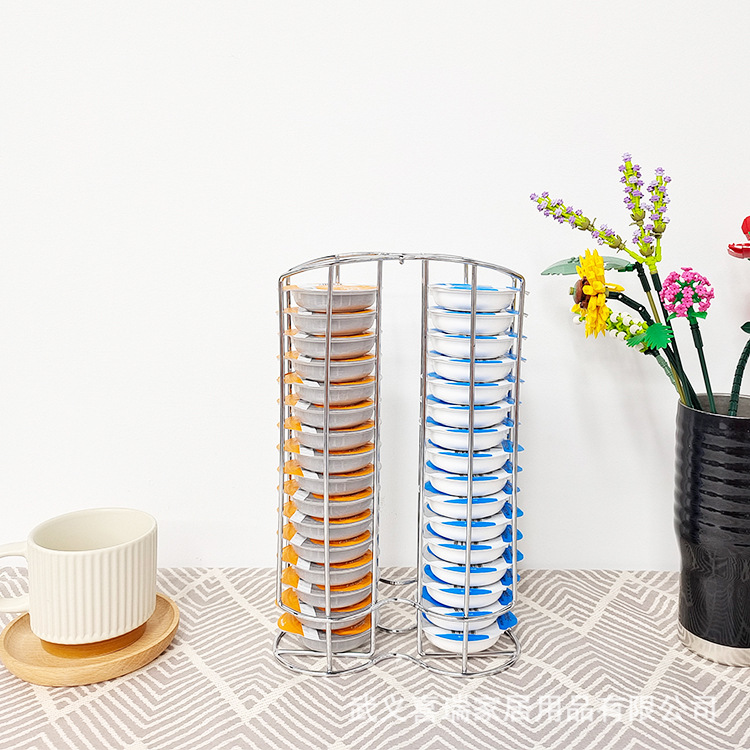 Cylindrical Wire Coffee Capsule Holder - Stand for Tassimo & Bartesian Capsules