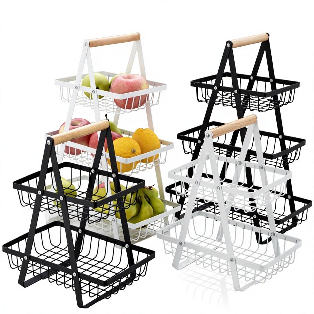 2-Tier Foldable Iron Dish Rack - Portable Standing Kitchen Plate & Bowl Drying Rack