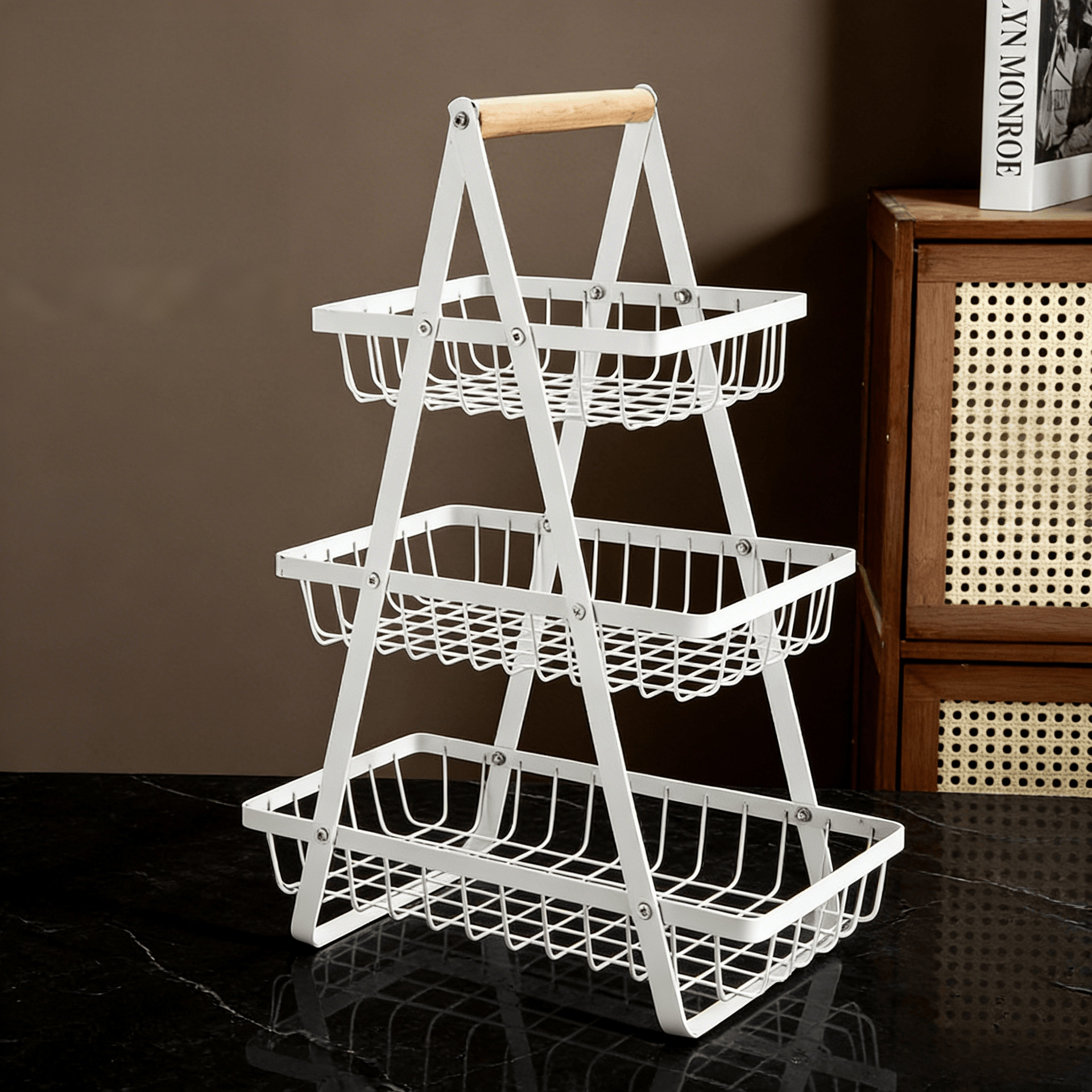 2-Tier Foldable Iron Dish Rack - Portable Standing Kitchen Plate & Bowl Drying Rack
