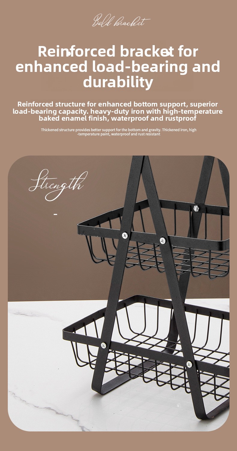 2-Tier Foldable Iron Dish Rack - Portable Standing Kitchen Plate & Bowl Drying Rack