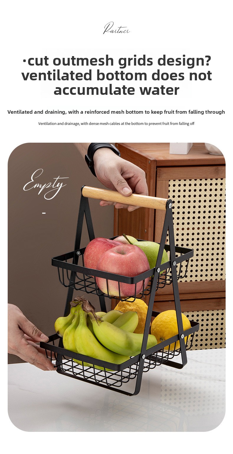 2-Tier Foldable Iron Dish Rack - Portable Standing Kitchen Plate & Bowl Drying Rack