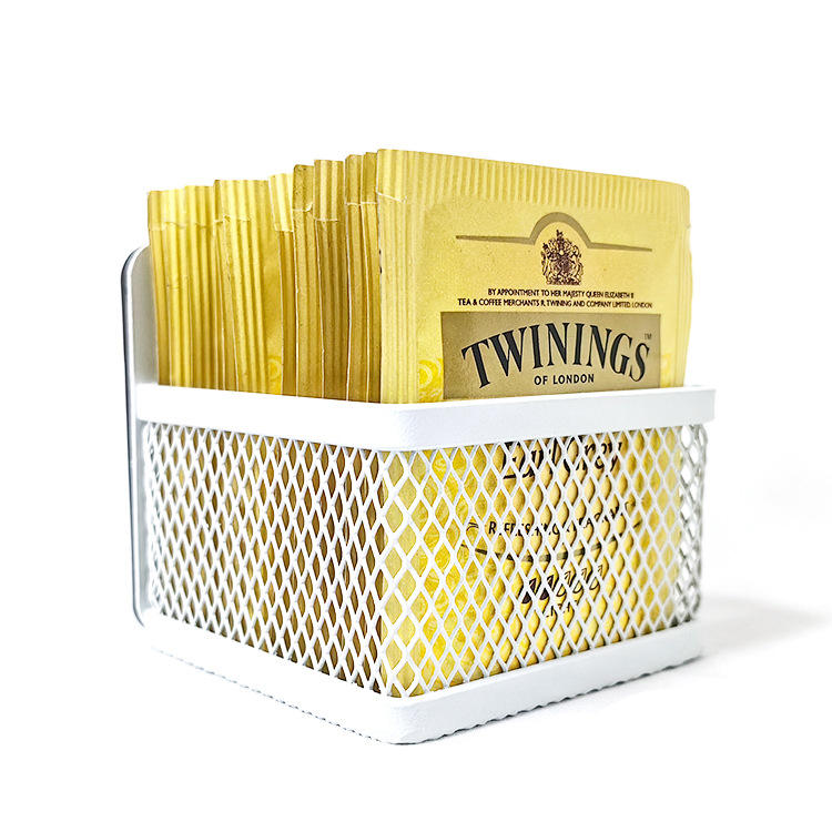 Magnetic Iron Tea Bag Holder Basket - 7.3 x 7.3 x 4.5 cm Large-Capacity Organizer