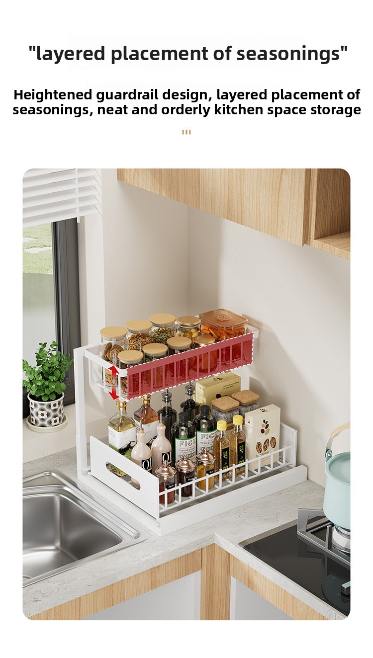 Foldable L-Shaped Kitchen Spice Rack - No-Drill Metal Seasoning Organizer