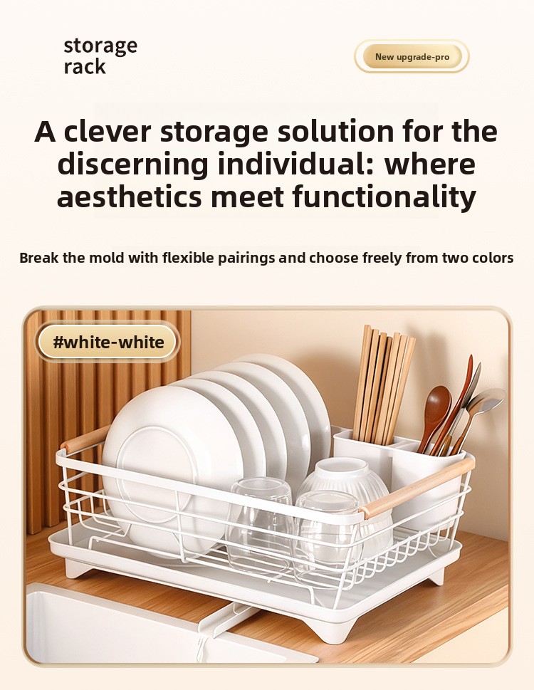 Movable 2-Tier Metal Kitchen Floor Drain Rack - Multi-Purpose Dish Organizer