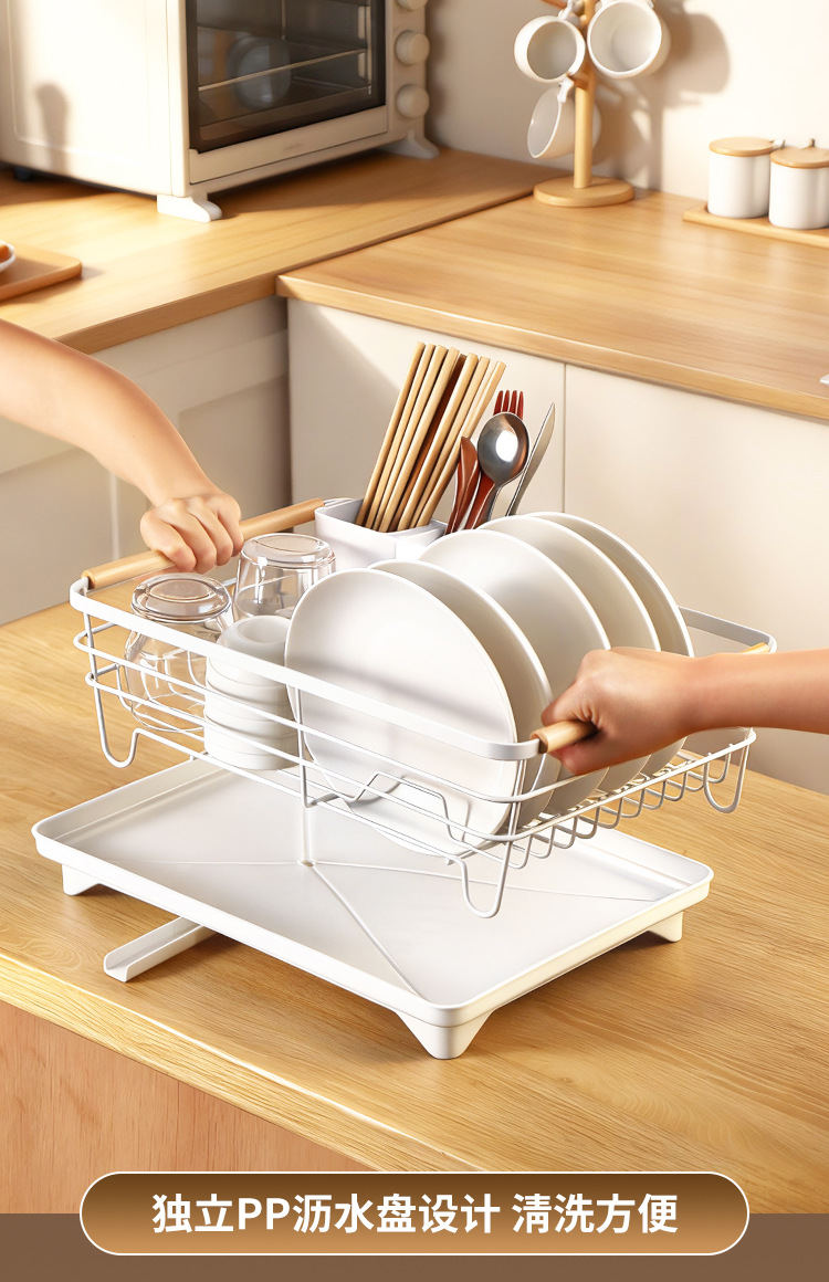 Movable 2-Tier Metal Kitchen Floor Drain Rack - Multi-Purpose Dish Organizer