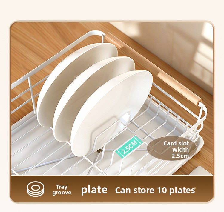 Movable 2-Tier Metal Kitchen Floor Drain Rack - Multi-Purpose Dish Organizer