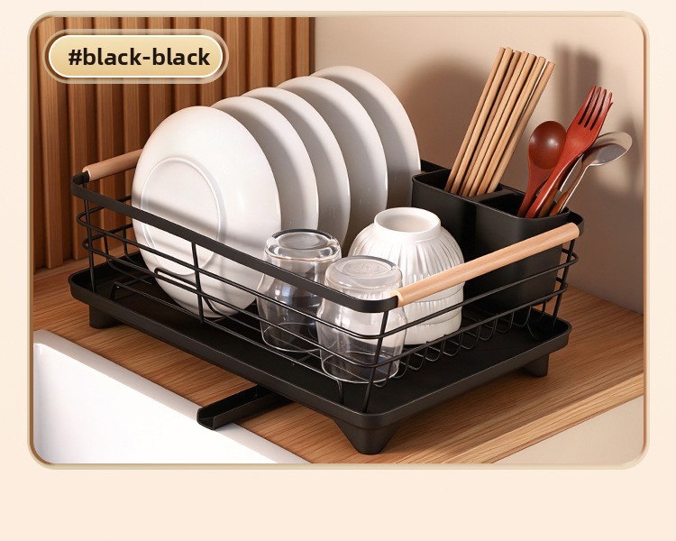 Movable 2-Tier Metal Kitchen Floor Drain Rack - Multi-Purpose Dish Organizer