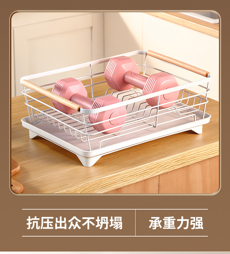 Movable 2-Tier Metal Kitchen Floor Drain Rack - Multi-Purpose Dish Organizer