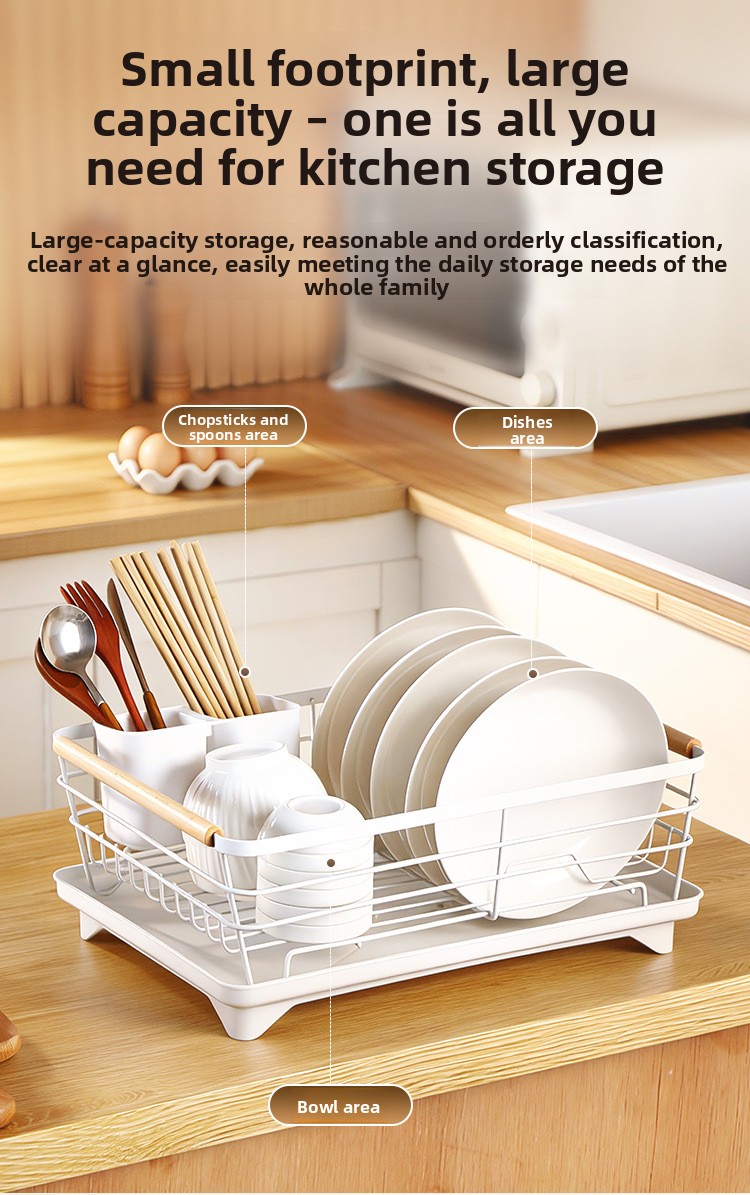 Movable 2-Tier Metal Kitchen Floor Drain Rack - Multi-Purpose Dish Organizer