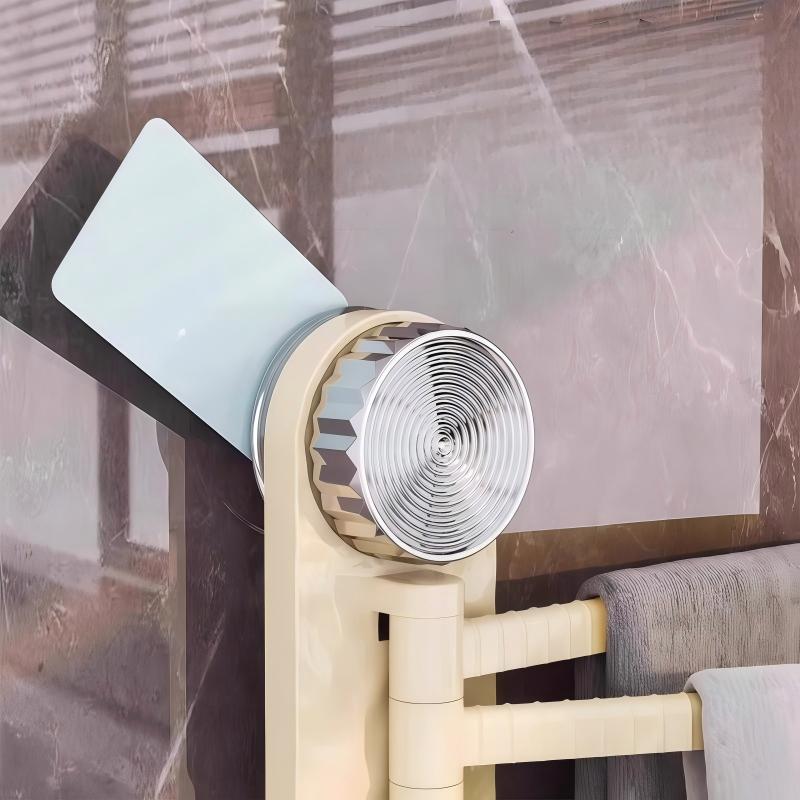 3-Tier Suction Rotating Towel Rack - No-Drill Foldable Bathroom Towel Holder