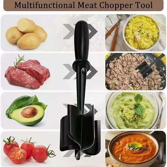 Multifunction Handheld Meat Chopper - PP Grinder & Mixing Spatula for Kitchen