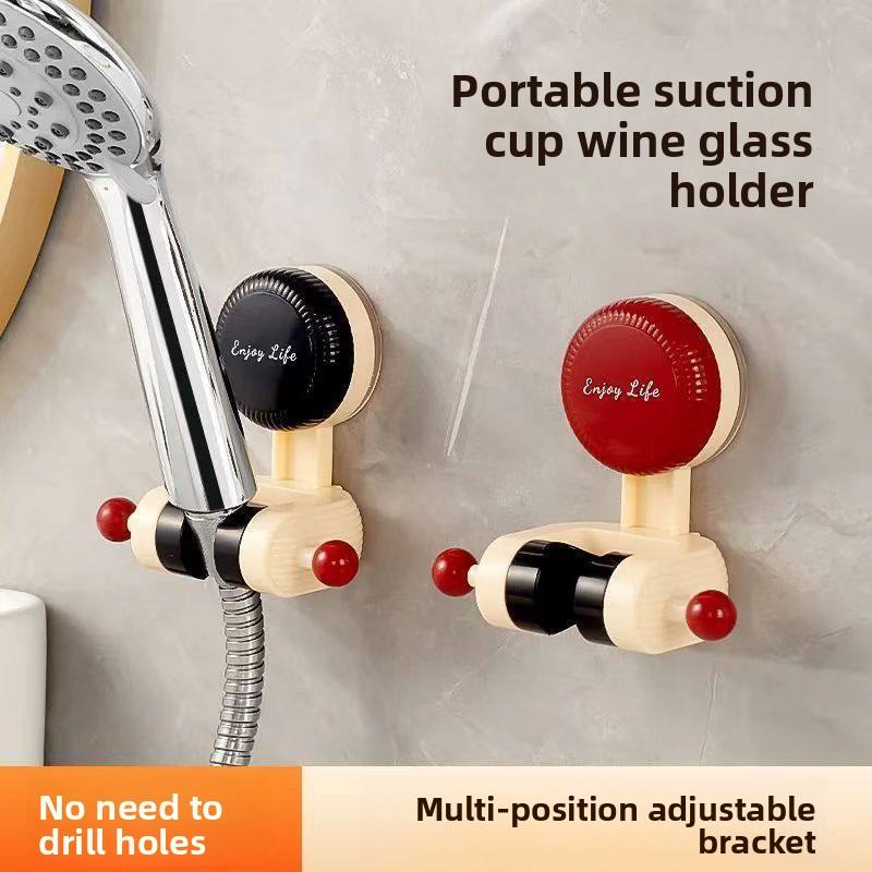 Suction Shower Head Holder - No-Drill Adjustable Bracket with Suction Cup Base
