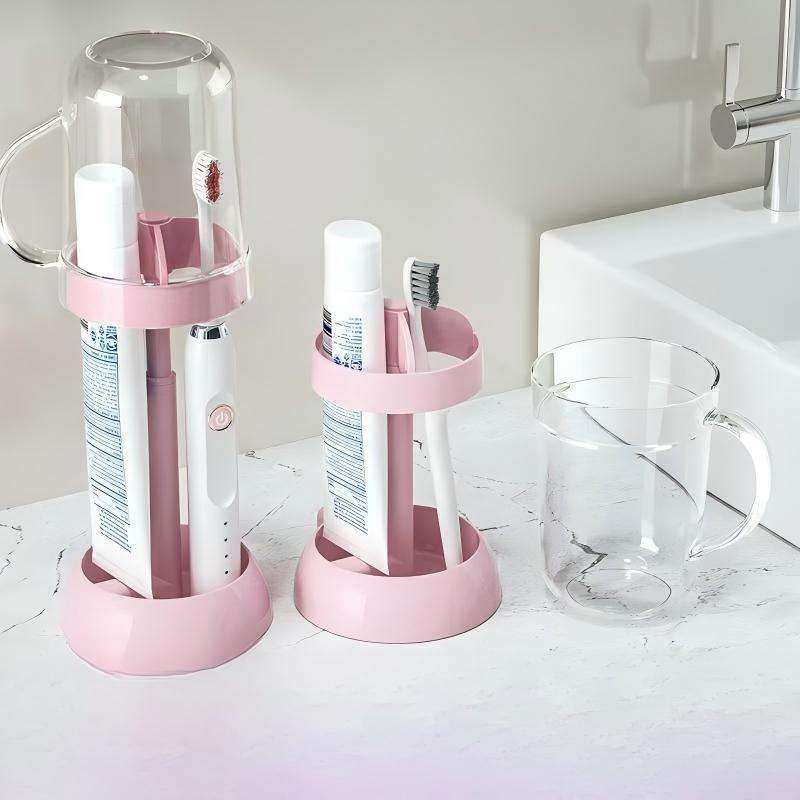 Electric Toothbrush Holder Set with Rinsing Cup - No-Drill Organizer for Kids & Students