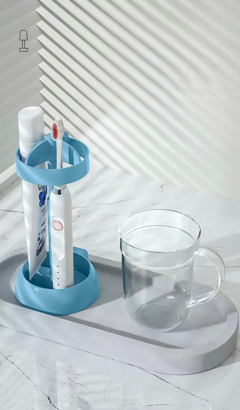Electric Toothbrush Holder Set with Rinsing Cup - No-Drill Organizer for Kids & Students