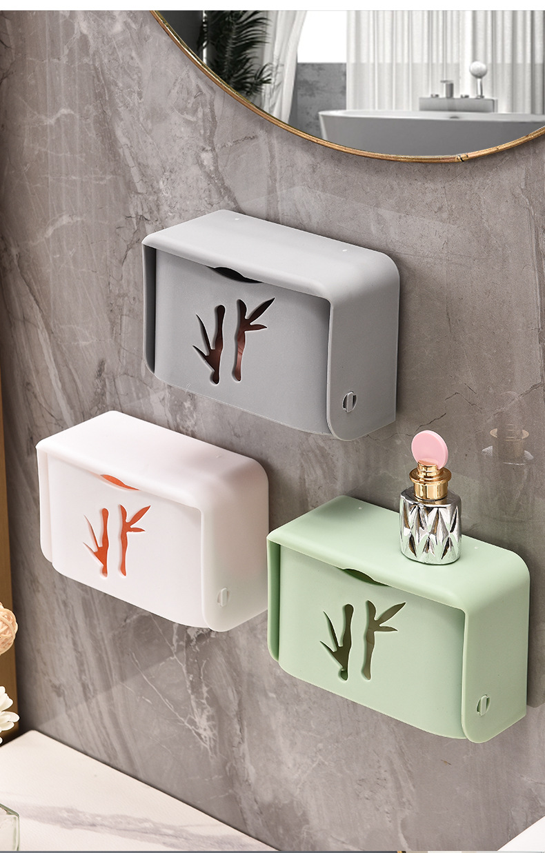 Wall-Mounted Soap Dish with Lid - Suction PP Drainage Soap Holder for Bathroom
