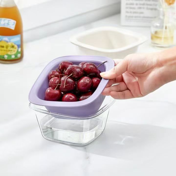Double-Layer Kitchen Drain Basket - Multi-Purpose Fruit & Vegetable Washing Colander