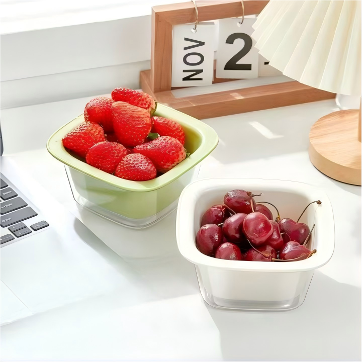 Double-Layer Kitchen Drain Basket - Multi-Purpose Fruit & Vegetable Washing Colander